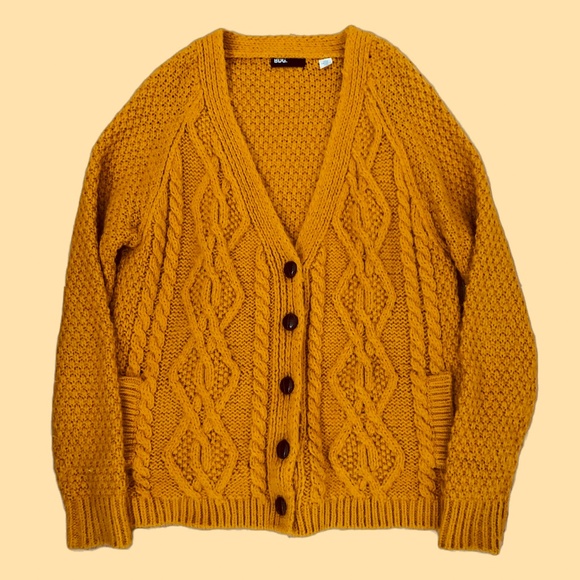Urban Outfitters BDG Mustard Chunky Cardigan - Picture 1 of 3